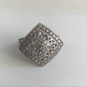 Silver 9.25 diamond ring